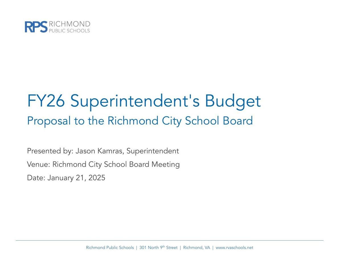 RPS' FY26 proposed budget presentation